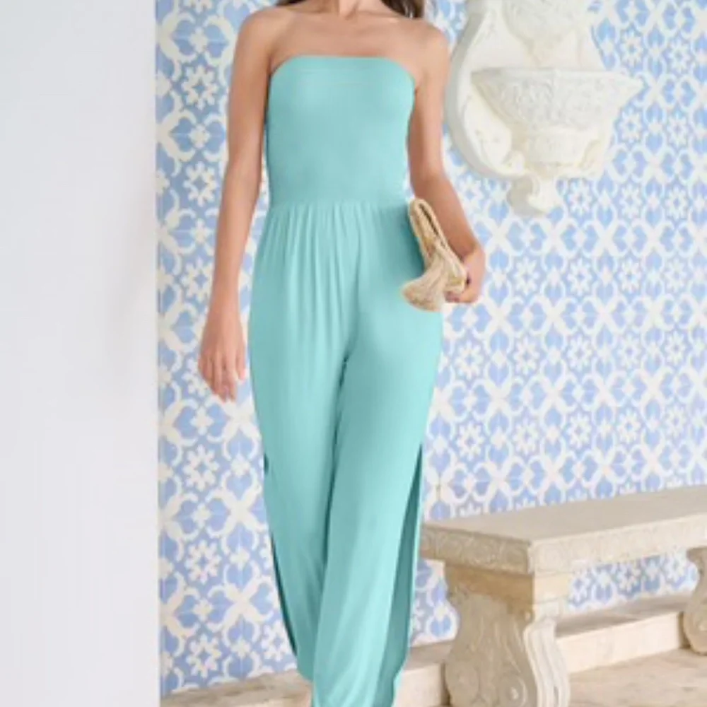 Sea Blue Tube top Jumpsuit - LG - Picture 6 of 8